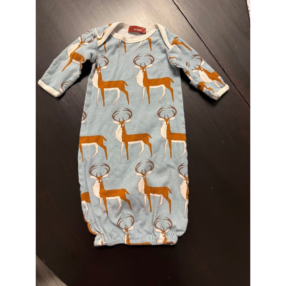 Milk barn deer infant gown 0-3 months